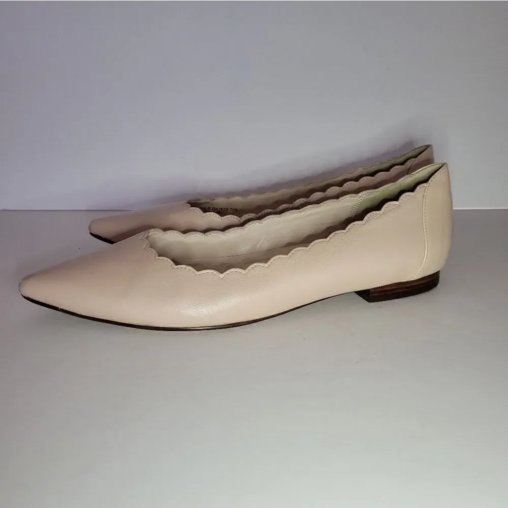 Alice Scalloped Skimmer Flat, Froth/Patent